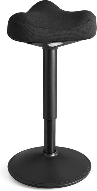 Kruk - kantoorkruk - 58 t/m 83 cm - 360° draaibaar - kantelbaar - breaustoel alternatief - antislip - zwart - OSC008B01