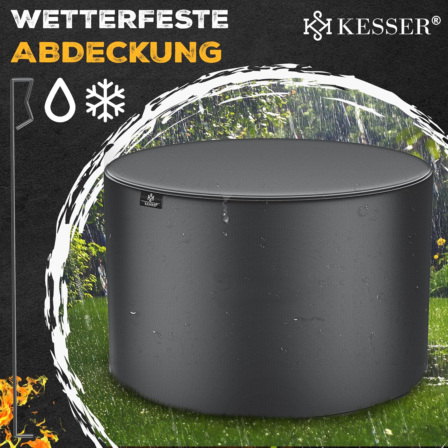 Vuurschaal met grillrooster - diameter 65 cm - bbq / barbecue functie - voor hout en kolen - met accessoires - antraciet - Afbeelding 9