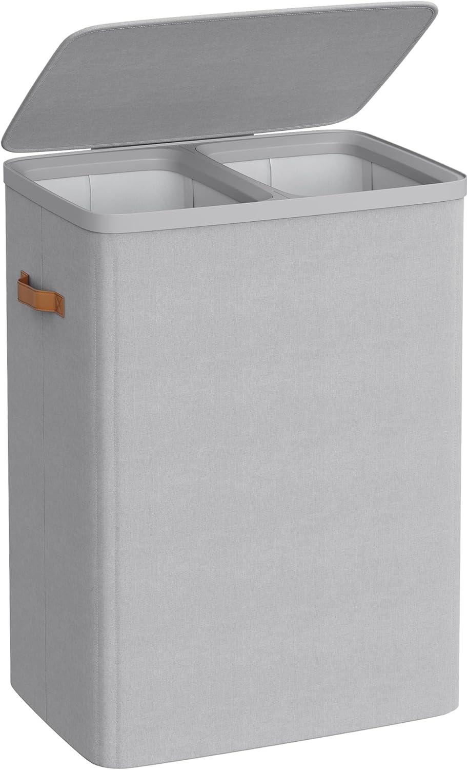 Wasmand - 170 liter - 56 x 40 x 75 cm - grijs - 2 vakken - LCB813G01