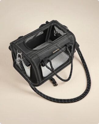 Hondenbox / transportbox - voor honden - 42x30x30 cm - maat S - zwart - PDC004B01