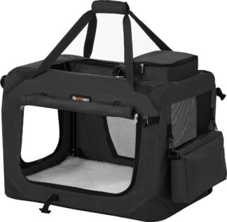Feandrea opvouwbare hondenbench - transportbox - hondendraagtas M 50x35x35 cm - zwart - PDC50H