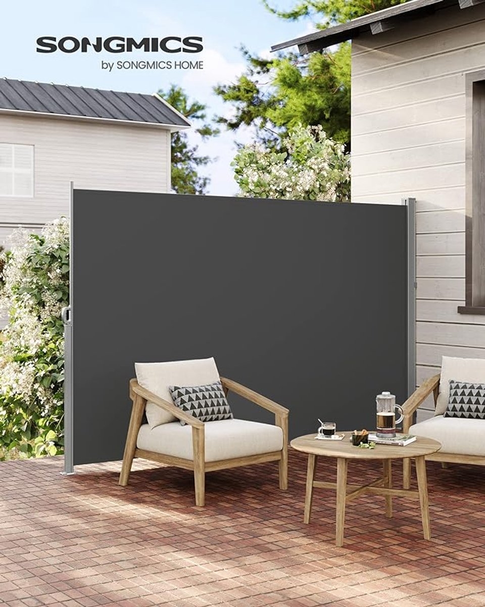 Privacyscherm - schaduwdoek horizontaal 180x400 cm - windscherm - antraciet - gsa584g01 - Afbeelding 6