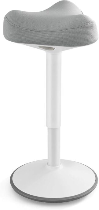Ergonomische zitkruk - werkkruk - staande Kruk - 360° Kantelbaar - bureaustoel - hoogte verstelbaar 58–83 cm - groot voetstuk  - antislip - grijs OSC008G01