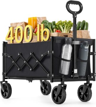 Bolderkar - transportkar - opvouwbaar – max150 kg – zwart – GFW909B01