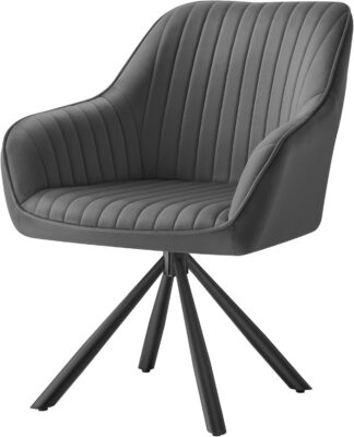 Bureaustoel - computerstoel - stof met metaal - 360 graden draaibaar - grijs / donkergrijs - KDC161G01