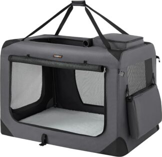 Opvouwbare hondenbench - hondentransportbox, XXXL - 102x69x69 cm reisbench - hondentas ademend - draagbaar - metalen frame - grijs - PDC10G01 (kopie)