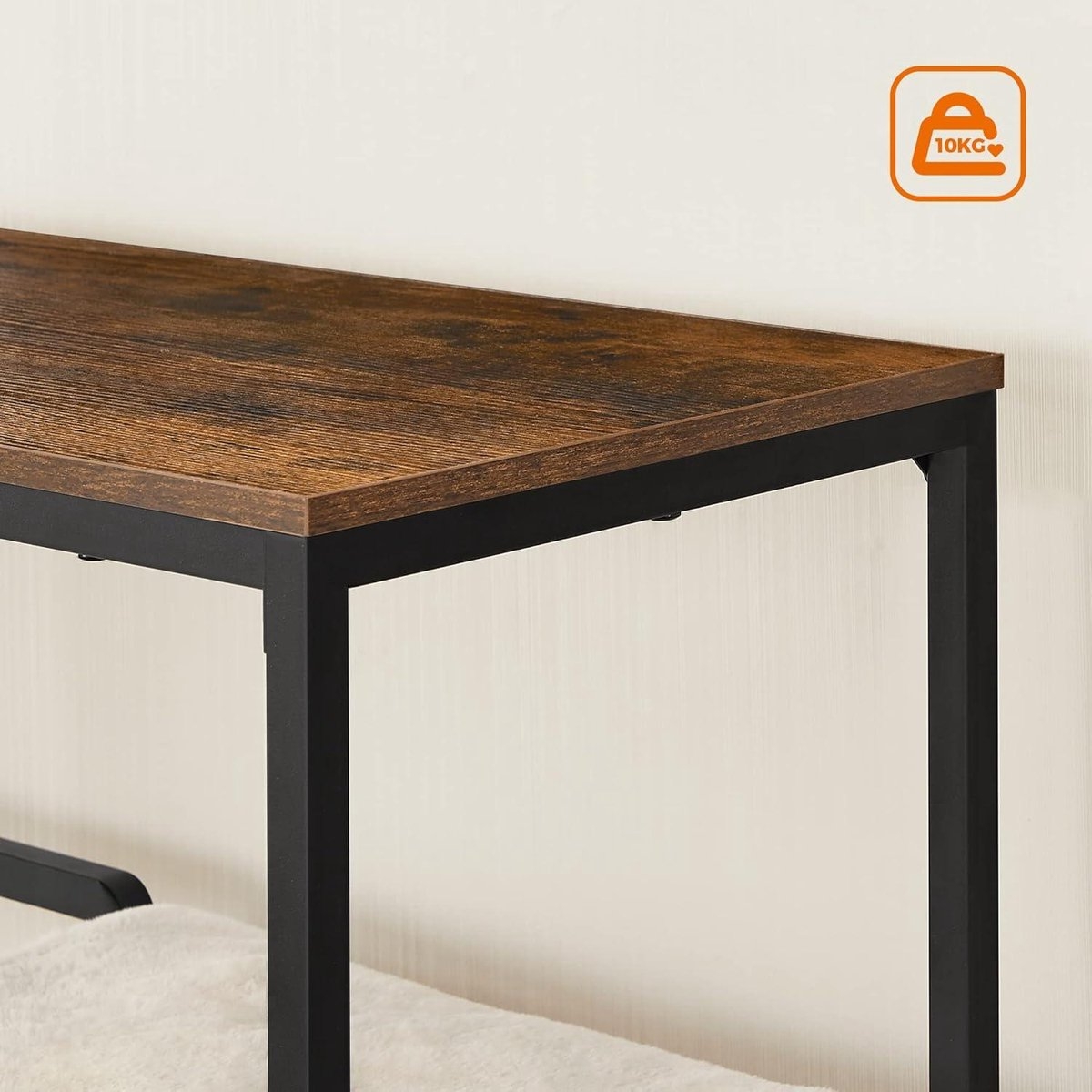 2-in-1 Krabpaal / bijzettafel / wandtafel - metaal hout en pluche - hoogte 114 cm - bruin met beige - PCT112X01. - Afbeelding 5