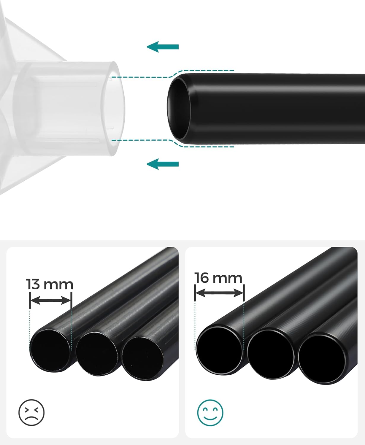 Open kledingkast - 182 cm hoog - kledingrek - kledingstang - zwart - ryg026r02 - Afbeelding 4