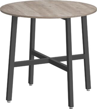 Eettafel / keukentafel - rond - diameter 80 cm - grijs / zwart - KDT080G01
