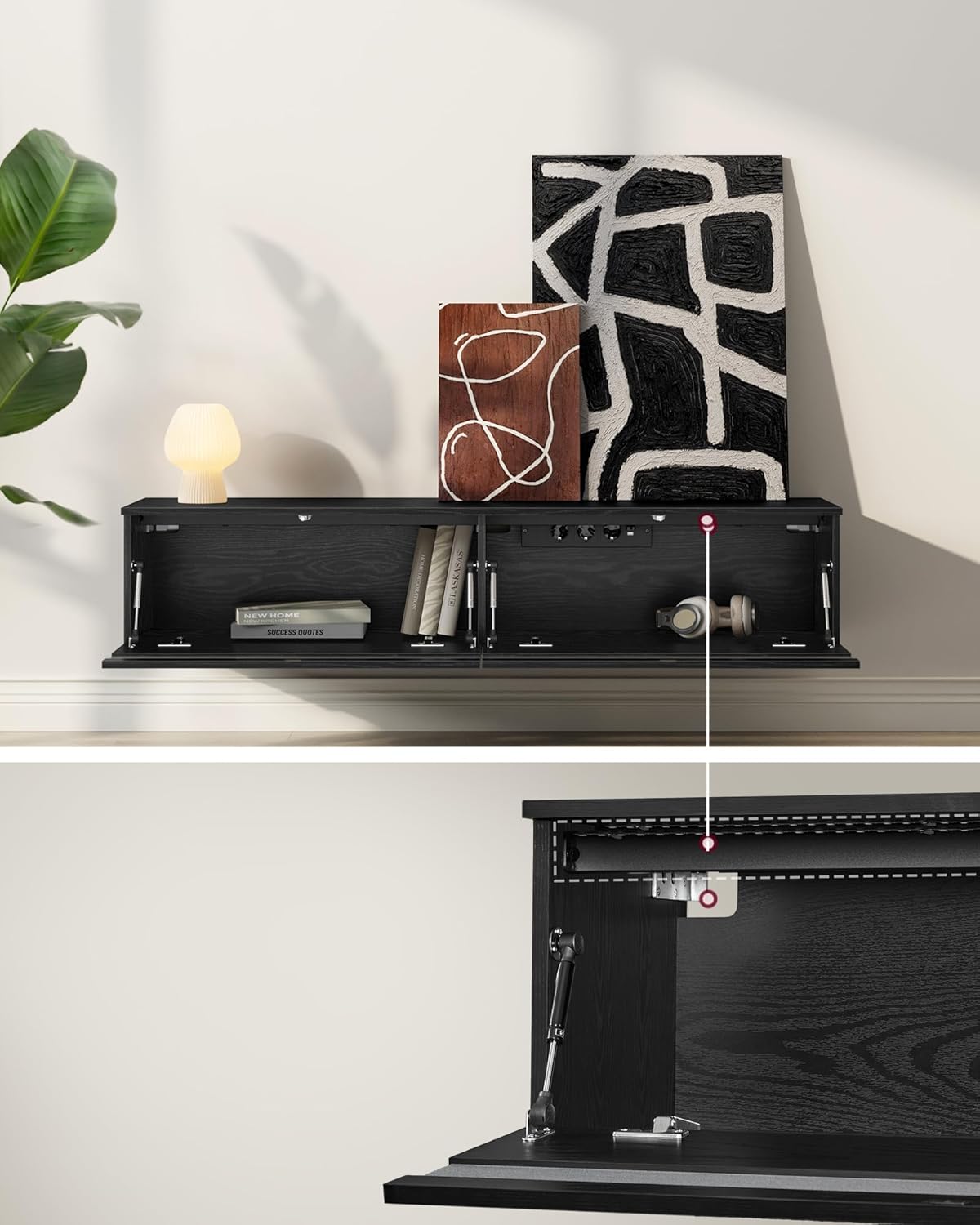 VASAGLE LTV120N01 TV-kast 120 cm breed voor tv's tot 55 inch, entertainmentcentrum, moderne tv-console voor woonkamer, slaapkamer, woonkamer, eiken, naturel en crèmewit