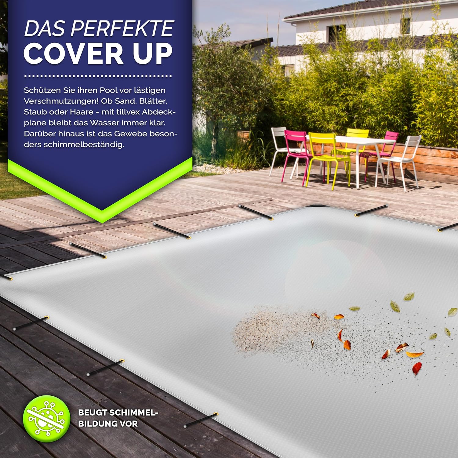 Premium afdekzeil - 4x7 meter - 400x700 cm met oogjes - 10 haken en 15 m touw - 650 g/m² - pvc - waterdicht en scheurvast - universeel - grijs - Afbeelding 7