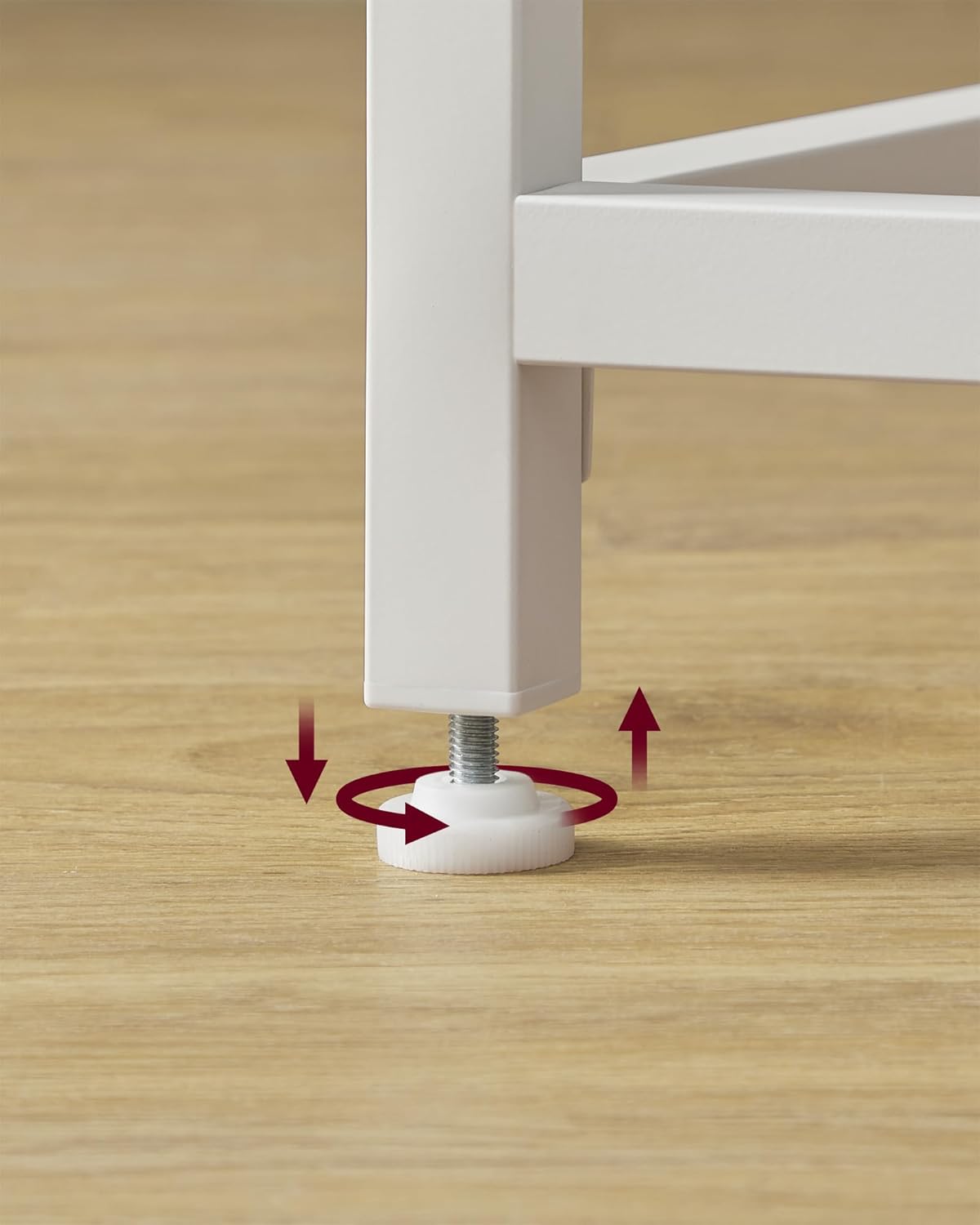 Computerbureau - bureautafel - 100 x 50 x 76 cm - metaal met hout - wit - LWD041W44 - Afbeelding 6