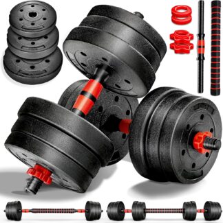 Dumbells set - Gewichten set - Halterset - Verstelbaar - 20 kg - zwart