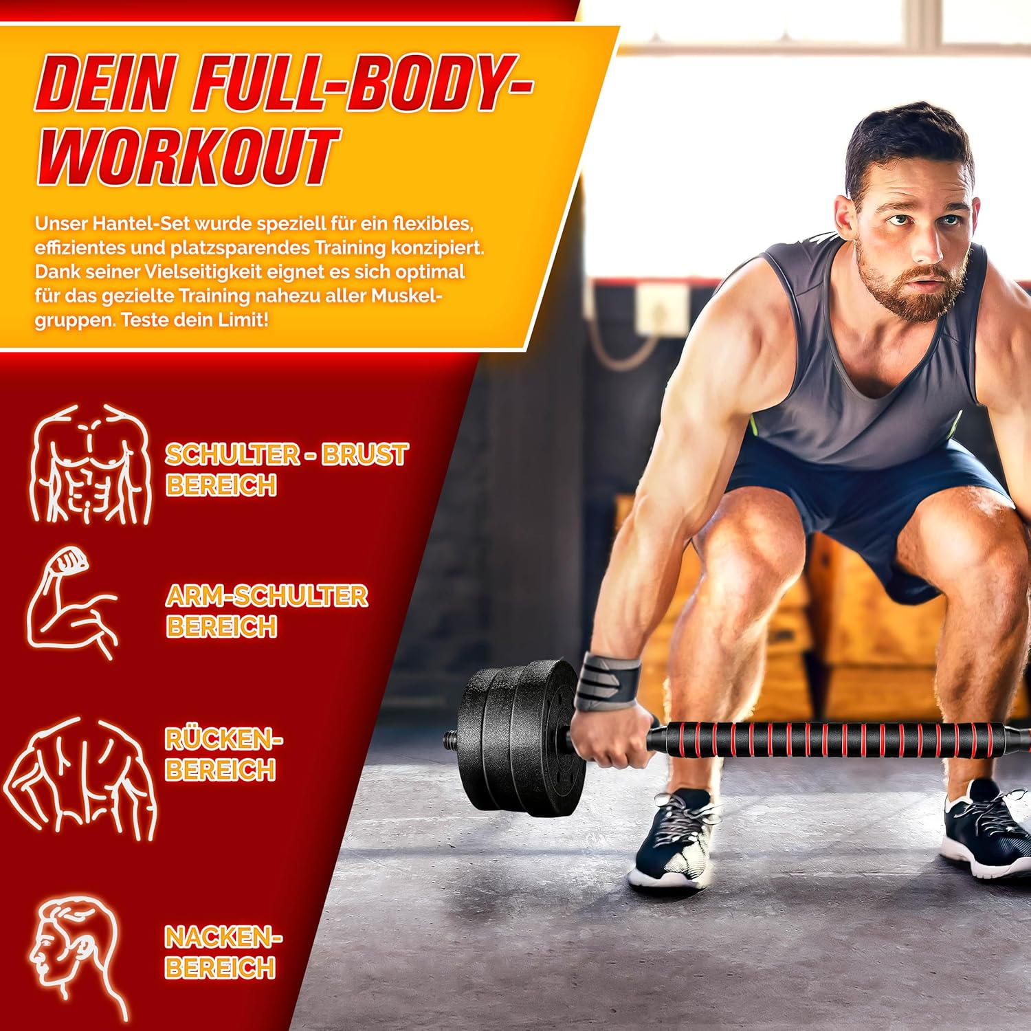 Dumbells set - Gewichten set - Halterset - Verstelbaar - 20 kg - zwart - Afbeelding 6