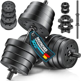 Dumbells set - Gewichten set - Halterset - Verstelbaar - 30 kg - zwart