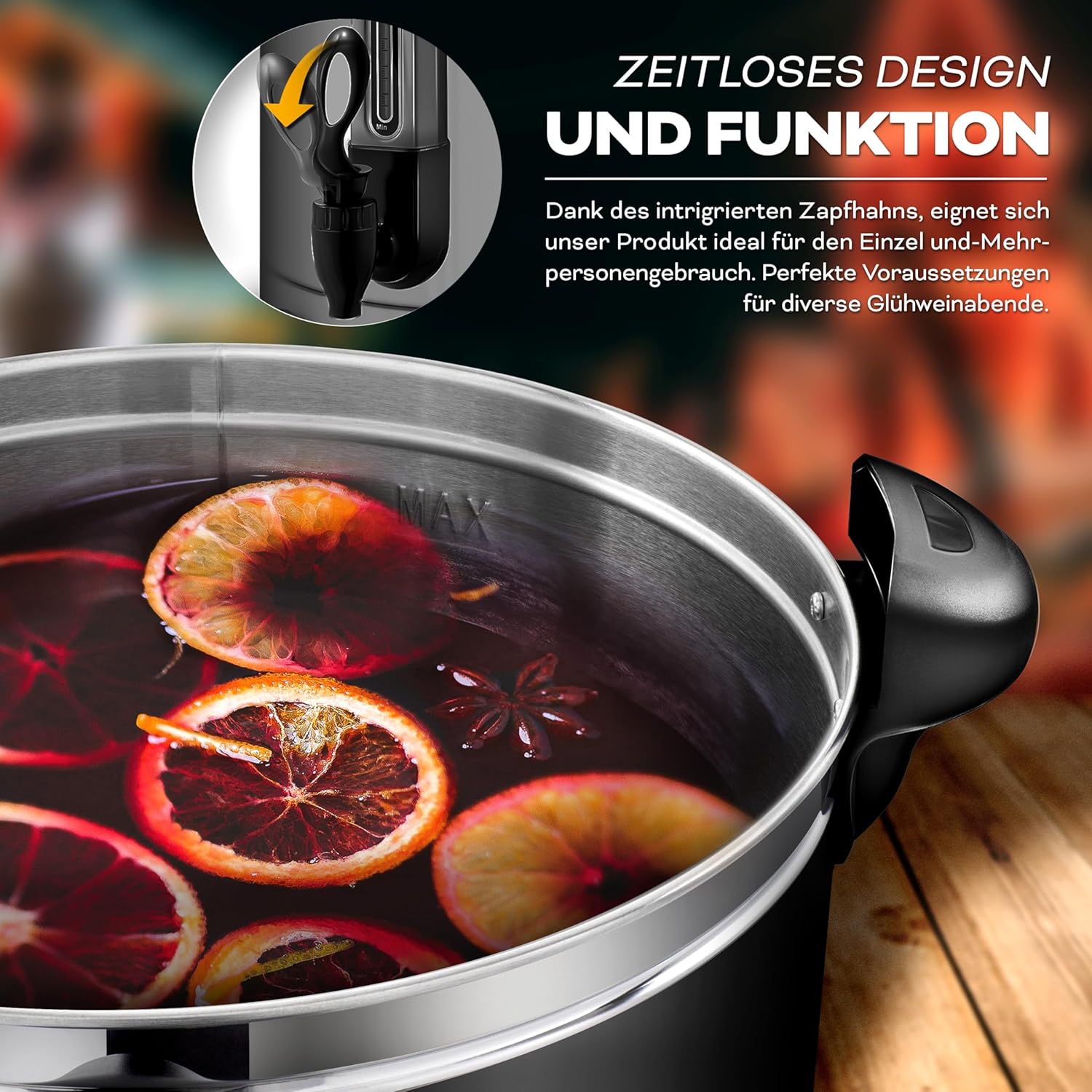 Gluhweinketel 6.8 Liter - heet water dispenser koffie / thee - met thermostaat - grijs - Afbeelding 8