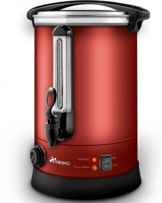 Gluhweinketel 6.8 Liter - heet water dispenser koffie / thee - met thermostaat - rood