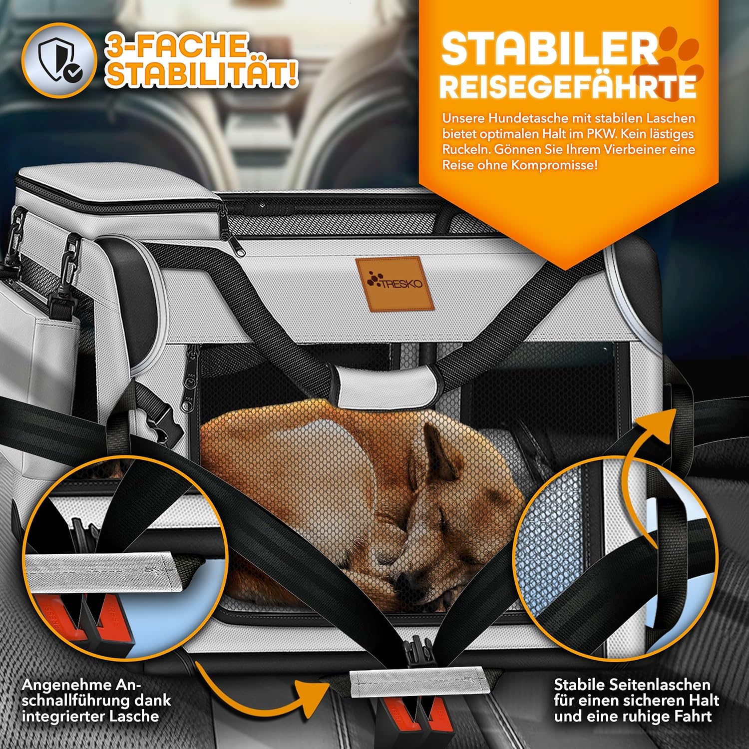 Transportbox hond - reisbench - maat S - 50x34x34 cm - draagbaar hondenhok - opvouwbaar - grijs - Afbeelding 5
