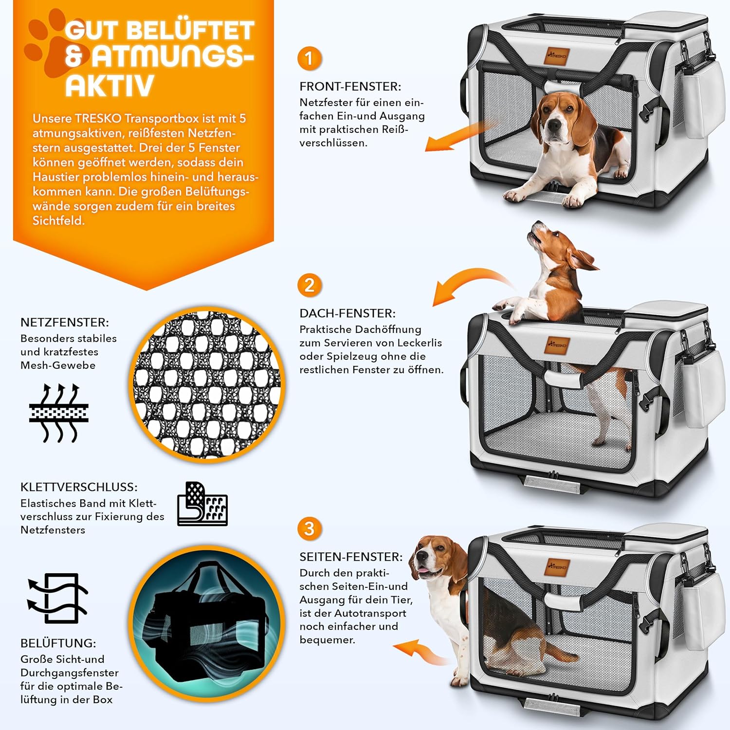 Transportbox hond - reisbench - maat S - 50x34x34 cm - draagbaar hondenhok - opvouwbaar - grijs - Afbeelding 8