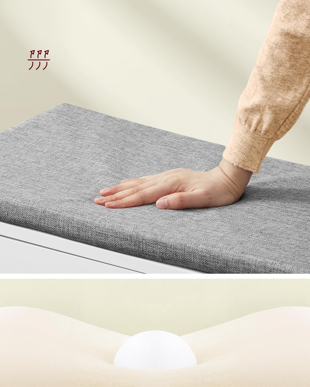 Opbergkist - opbergbox met zitfunctie - schoenenbank - breedte 101 cm - 2 deuren - schoenenopberger in boerderijstijl - wit - LSB044W01 - Afbeelding 5