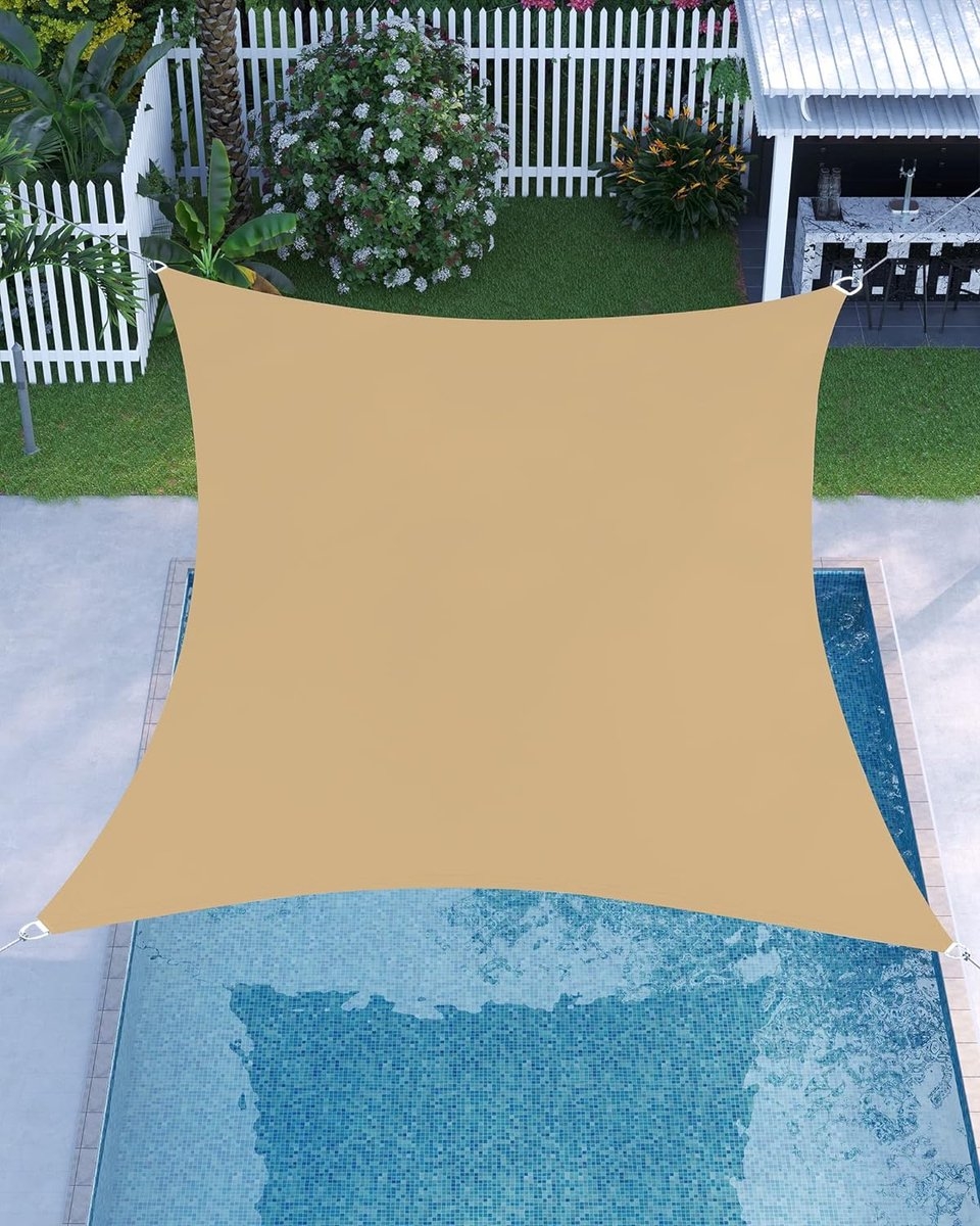 Zonnezeil - schaduwdoek - zonwering - 3 x 3 meter - waterdicht - UV-bescherming - polyester - zand - GSH33EY