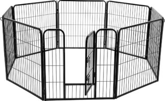 Puppyren - Hondenren - Hondenhek - 240 x 80 x 80 - Zwart - PPK88H