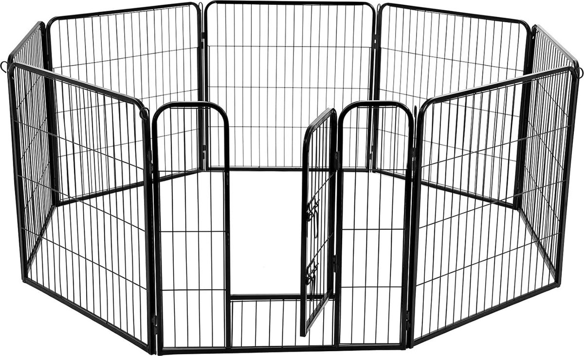 Puppyren - Hondenren - Hondenhek - 240 x 80 x 80 - Zwart - PPK88H - Afbeelding 8