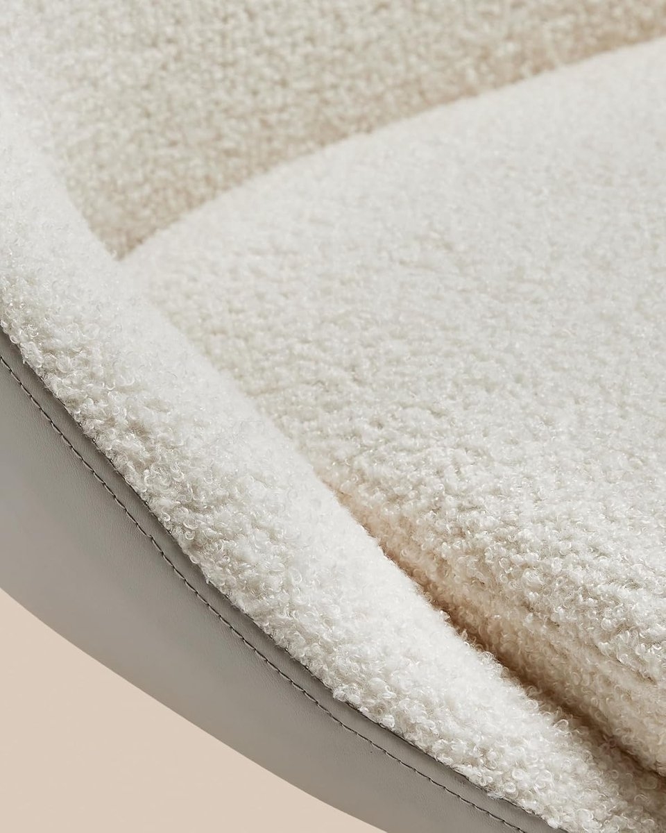 2x barkruk met rugleuning en voetensteun – stalen frame – Kleur: Crèmewit – hoogte verstelbaar zitvlak en 360° draaibare zitting - Model LJB110W01 - Afbeelding 3