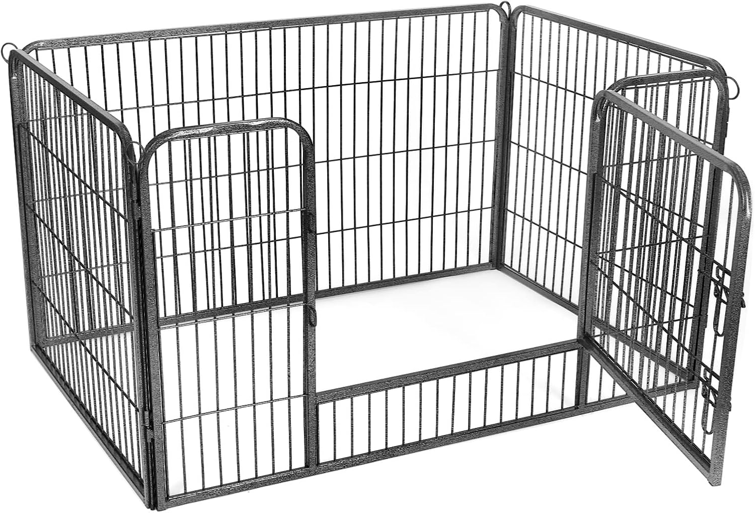 Puppyren - 120x80x70 cm - Hondenren - Hondenhek - - metaal - grijs - PPK04GY - Afbeelding 5