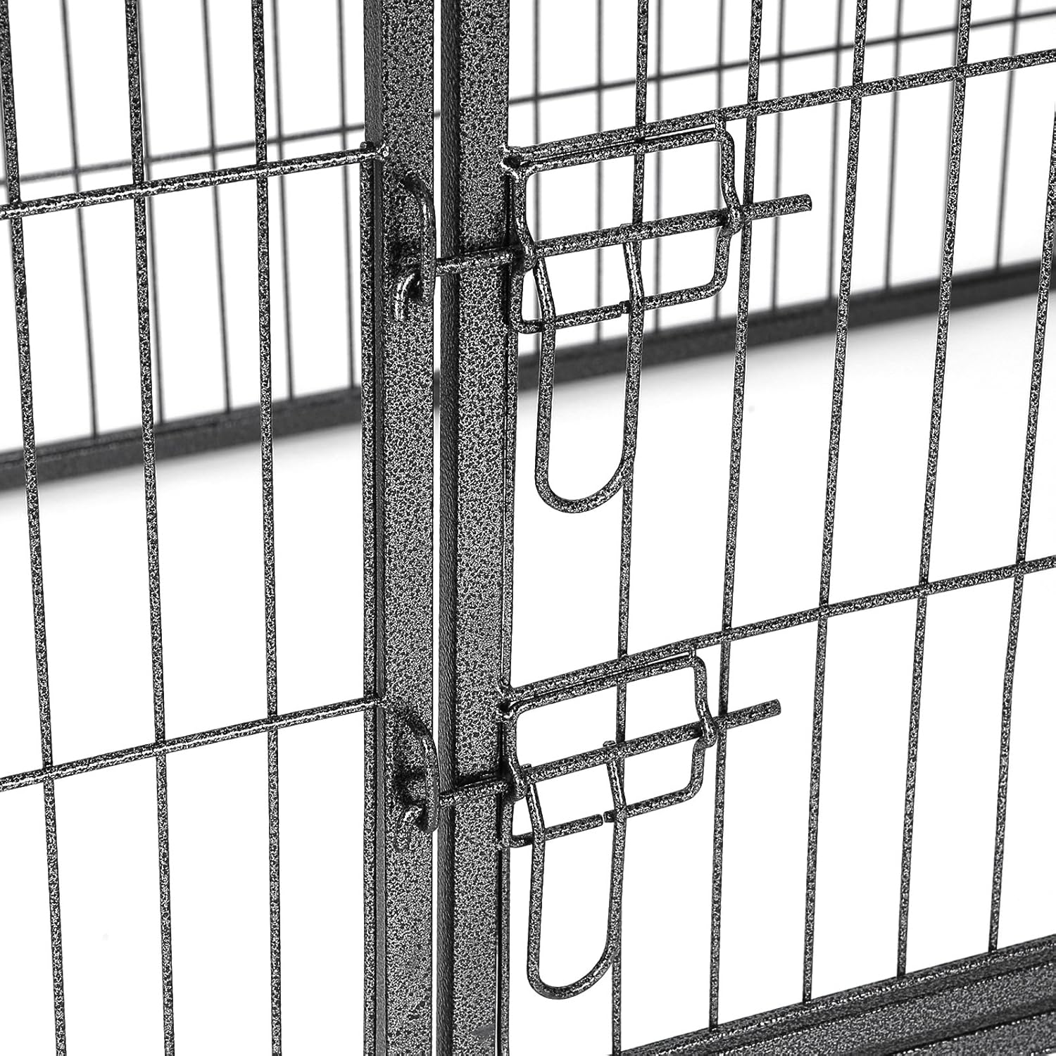 Puppyren - 120x80x70 cm - Hondenren - Hondenhek - - metaal - grijs - PPK04GY - Afbeelding 6