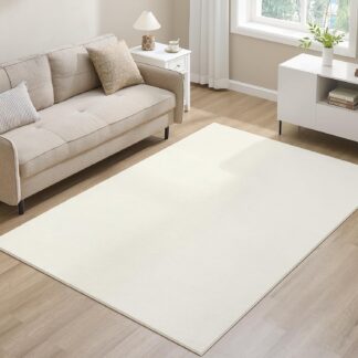 Vloerkleed abstract - 160x230 cm - laagpolig - antislip - wit / beige - TAR013WZ02