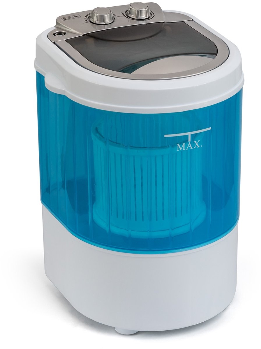 Mini / kleine wasmachine - camping wasmachine - voor studenten en kleine ruimtes - compacte wasmachine met centrifuge - energiezuinig - maximaal 3kg was