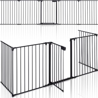 Haardbescherming - veiligheidshek - 300 cm - kinderbox- haardscherm- veiligheidshek haard - zwart