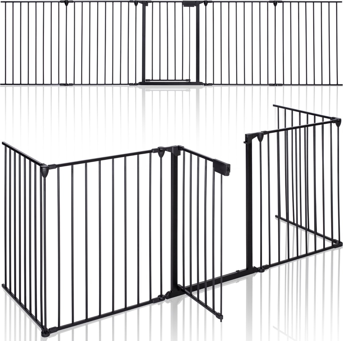 Haardbescherming - veiligheidshek - 300 cm - kinderbox- haardscherm- veiligheidshek haard - zwart
