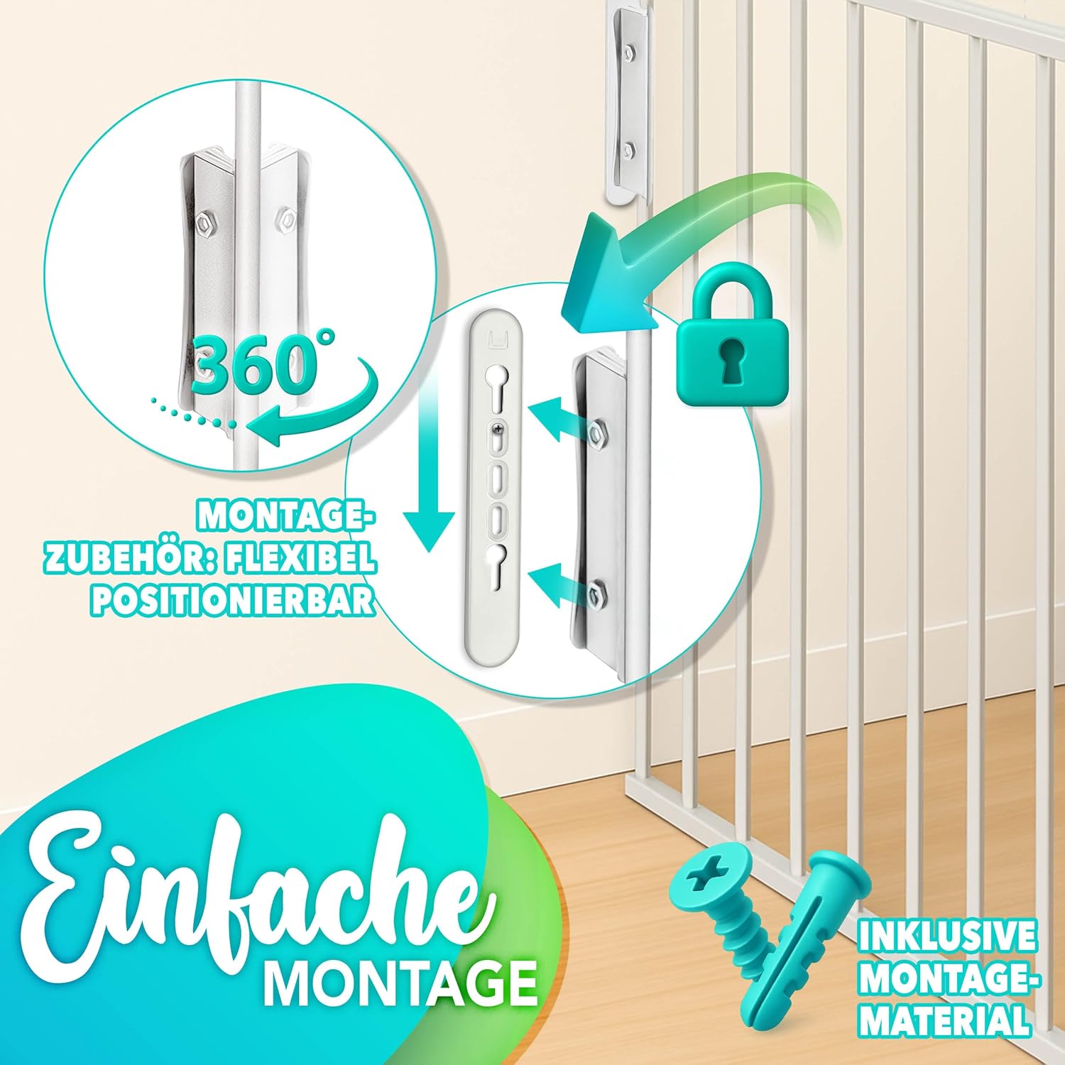 Haardbescherming - veiligheidshek - 300 cm - kinderbox- haardscherm- veiligheidshek haard - wit - Afbeelding 4