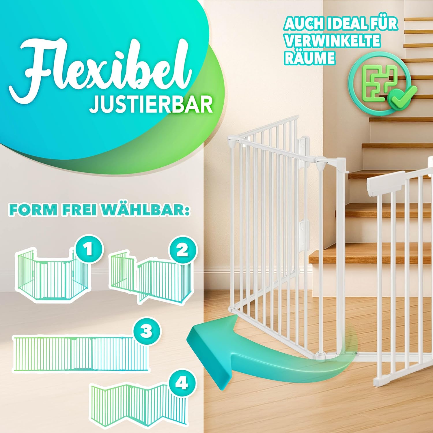 Haardbescherming - veiligheidshek - 300 cm - kinderbox- haardscherm- veiligheidshek haard - wit - Afbeelding 3