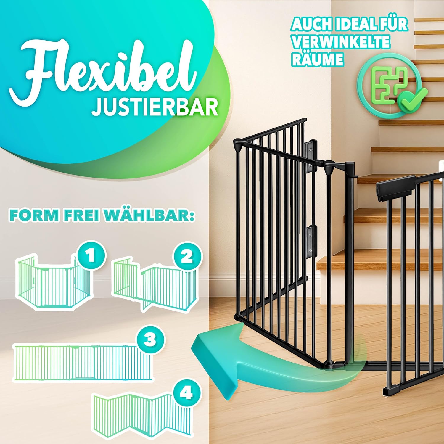 Haardbescherming - veiligheidshek - 300 cm - kinderbox- haardscherm- veiligheidshek haard - zwart - Afbeelding 3