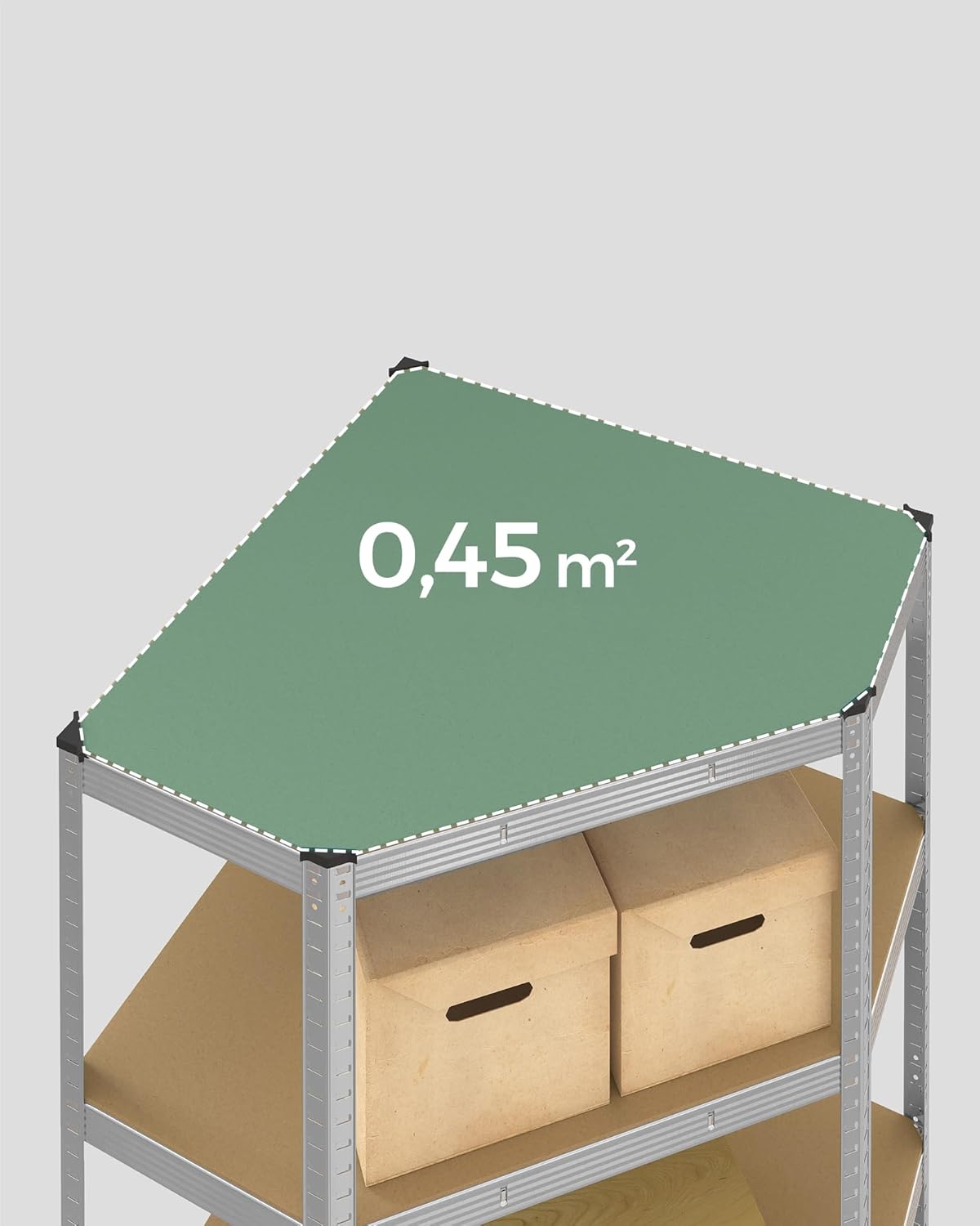 Hoekstelling - opbergrek en stellingkast - metaal met MDF legplanken - 180 x 40 x 40 cm (kopie) - Afbeelding 5