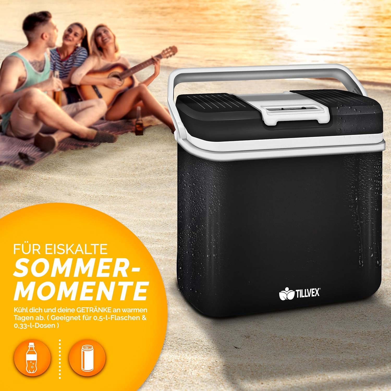 Tillvex Koelbox 24 liter - koelkastje voor auto en camping - koelt en verwarmt - zwart - Afbeelding 3