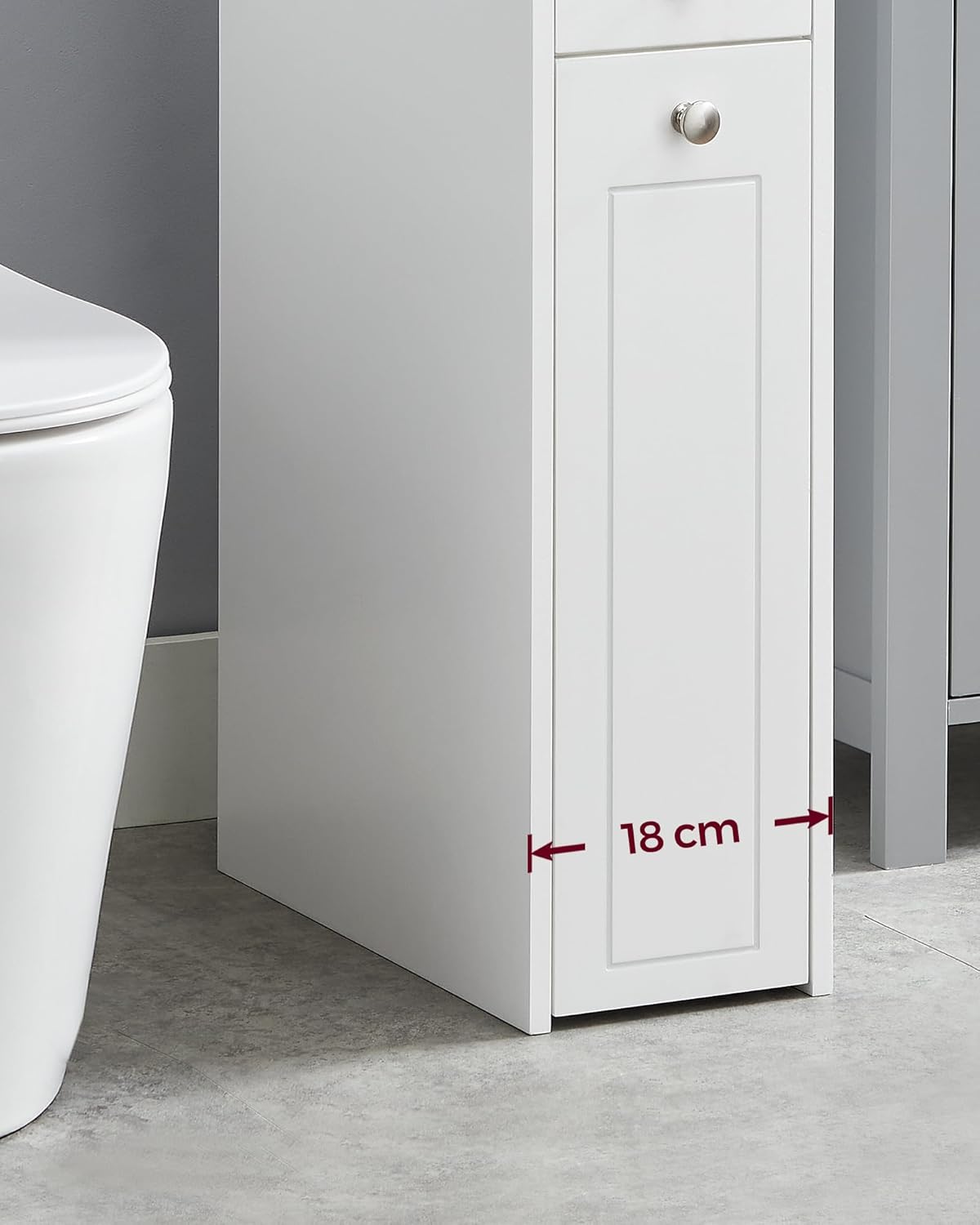 Badkamerkast – keukenkast - smalle kast met laden – staande opbergruimte – wit - BBC847P31 - Afbeelding 4