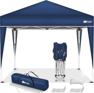 Waterdichte partytent - popup - opvouwbaar - hoogte verstelbaar - tuintent met UV-bescherming 50+ - met draagtas - blauw