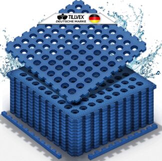 Zwembad - Bodembeschermingsmat - 24 stuks van 51x51cm - Onderlegger jacuzzi /.kinderbadje - zwembadbodem warmteisolerend - blauw