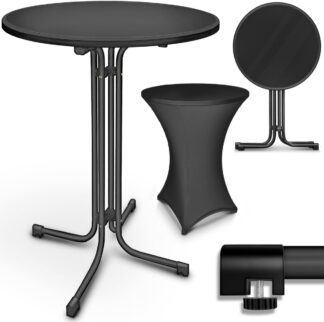 Statafel /  bistrotafel - inklapbaar - diameter 80 cm - met hoes - rond - weerbestendige partytafel voor binnen en buiten - Tillvex