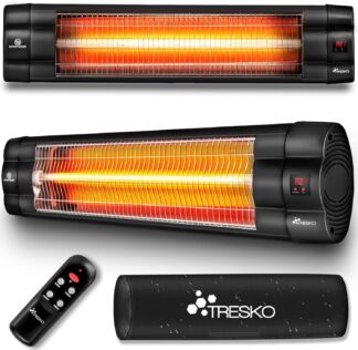 Terrasverwarmer infrarood verrwarming - elektrische kachel overkapping - maximaal 2500W met afstandsbediening - zwart - TRESKO®