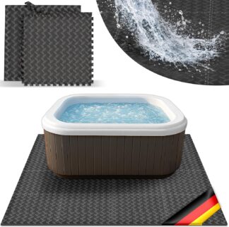 Jacuzzi ondermat - bodemmat / Bodembeschermingsmat - jacuzzimaat maximaal 200x200 cm - zwart