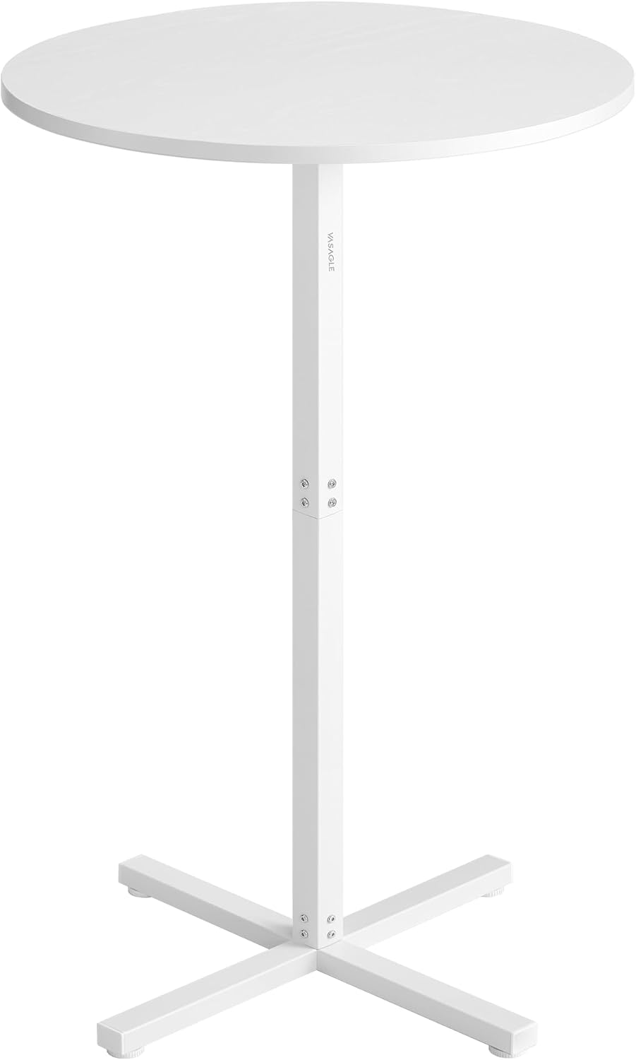 Bartafel - statafel - diameter 60 cm - wit blad - stalen frame - hoogte 105 cm