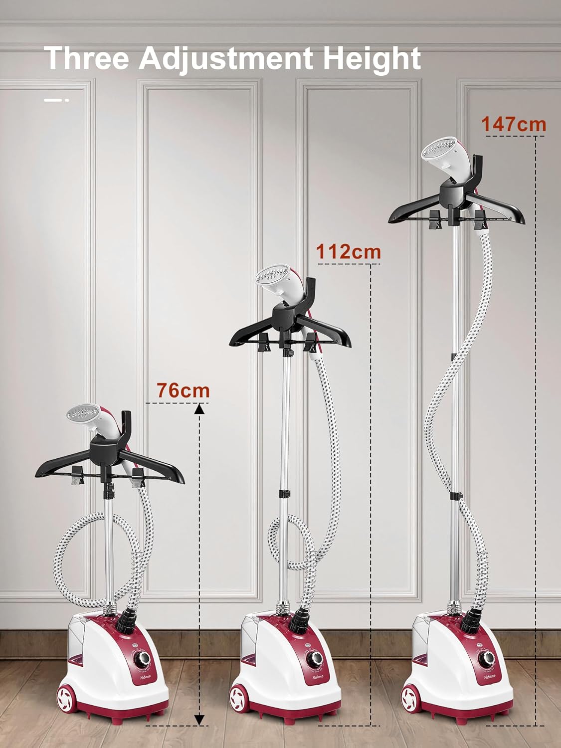 Verticale stoomreiniger - stoomapparaat - 1950 W - constante stoom - 11 stoomfuncties - 1,35 liter waterreservoir - in 10 seconden snel voorverwarmen - verticale stoomkoker - Afbeelding 3