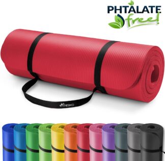 Fitnessmat yogamat pilatesmat gymnastiekmat - 185 x 60 cm - 1.5 cm dikte - NBR-schuimrubber  - rood