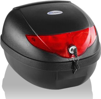 Motorkoffer / helmkoffer - 24 liter inhoud - voor 1 koffer - topcase universeel voor scooters, motoren, bromfietsen en quads - zwart