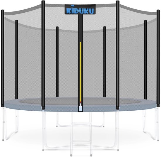 Trampoline veiligheidsnet - diameter 305 cm - voor 8 stangen - zwart - Afbeelding 2